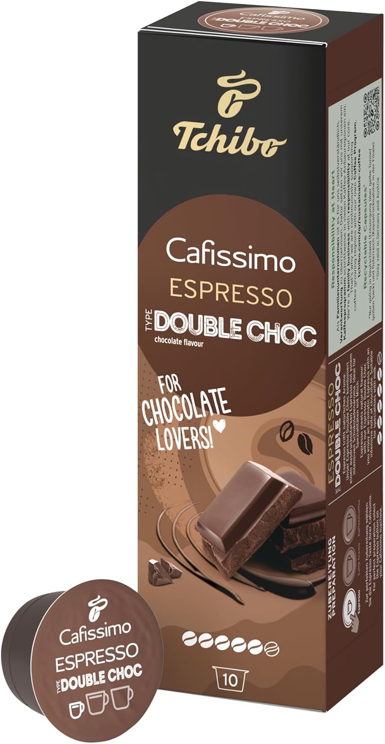 Tchibo Espresso Double Choc Coffee Capsules - Rich Chocolate Flavor, 10 Count
