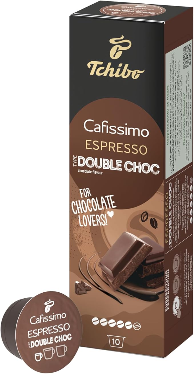Tchibo Espresso Double Choc Coffee Capsules - Rich Chocolate Flavor, 10 Count