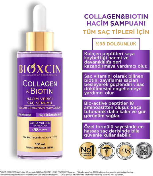Bioxcin Collagen Biotin Extra Volume Anti-Hair Loss Serum 100ml