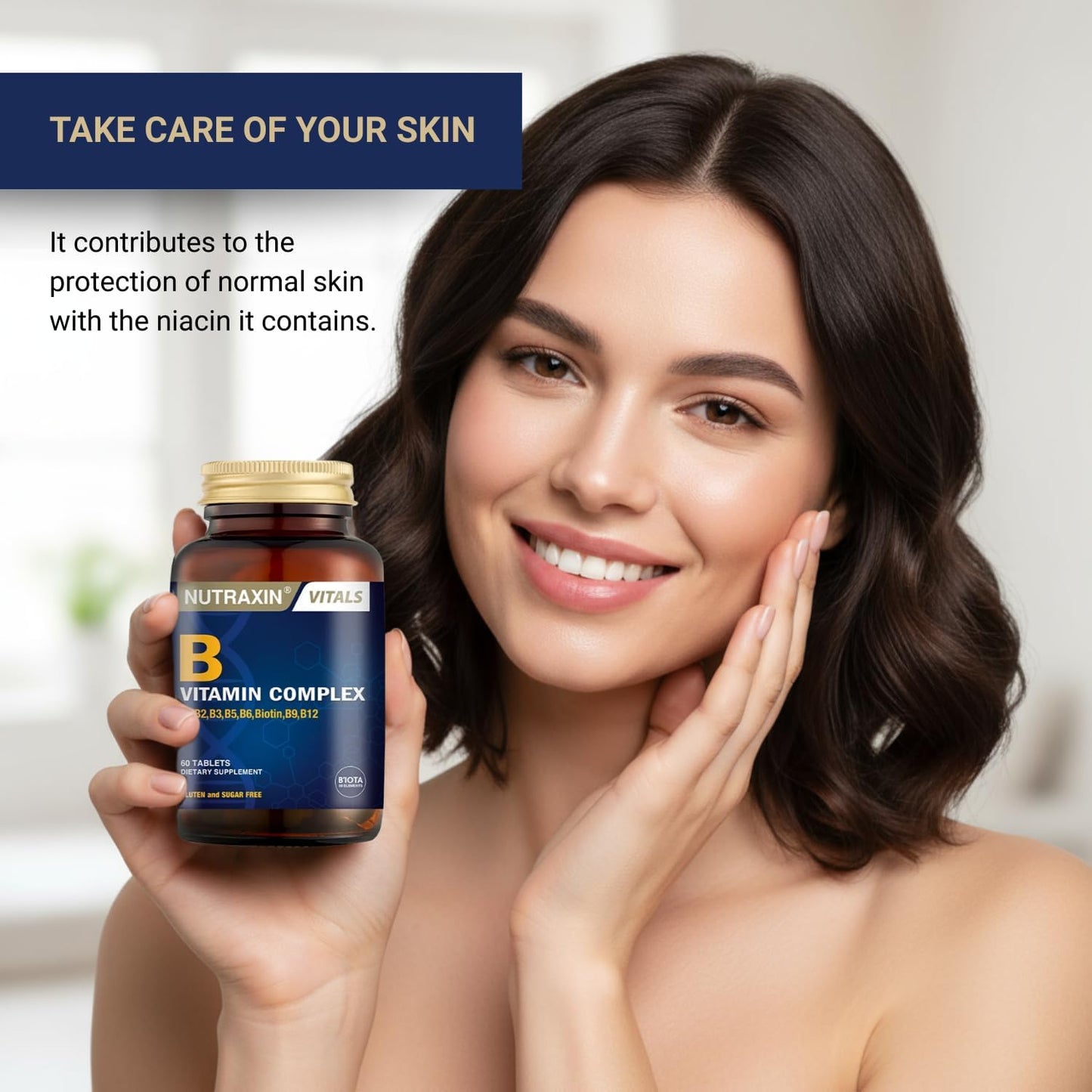 Nutraxin B Vitamin Complex 60 Tablets: Energy, Nerve, Skin Support