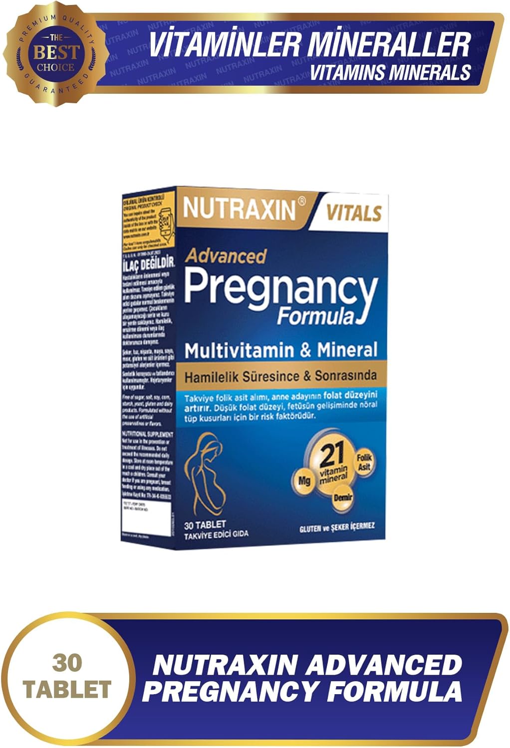 Nutraxin Pregnancy Formula: Essential 21 Vitamins Minerals for Mother & Baby