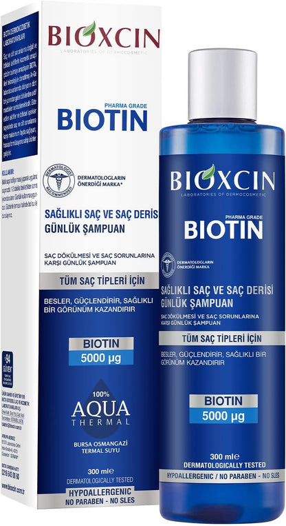 Bioxcin Biotin Daily Shampoo: Healthy Hair & Scalp, 300ml Volume & Strength