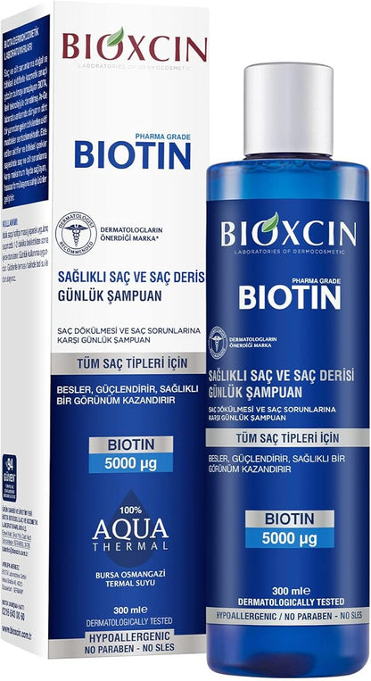 Bioxcin Biotin Daily Shampoo: Healthy Hair & Scalp, 300ml Volume & Strength