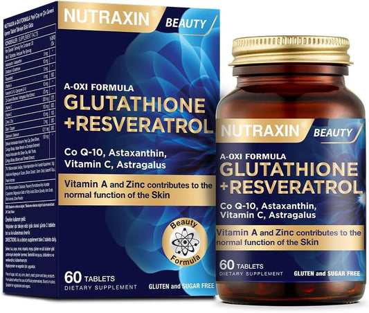 Nutraxin Plus A-Oxi Formula: Advanced Glutathione Astaxanthin Immune Support 60 Tablets
