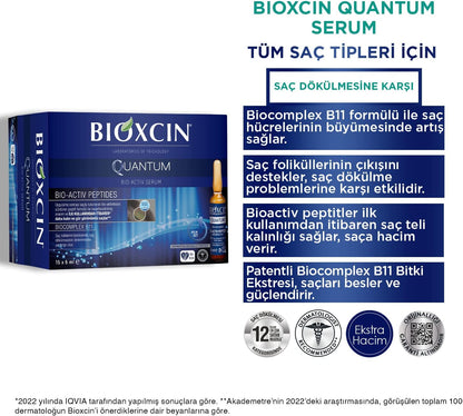 Bioxcin Quantum Bio-Activ Hair Thickening Serum Ampoules, 15x6ml 1-Month Supply