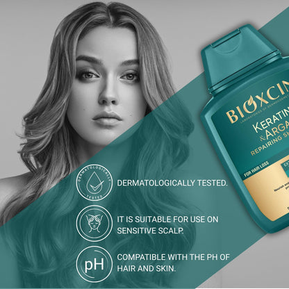 Bioxcin Keratin Argan Repairing Shampoo for Damaged, Worn, Weakened Hair 300ml
