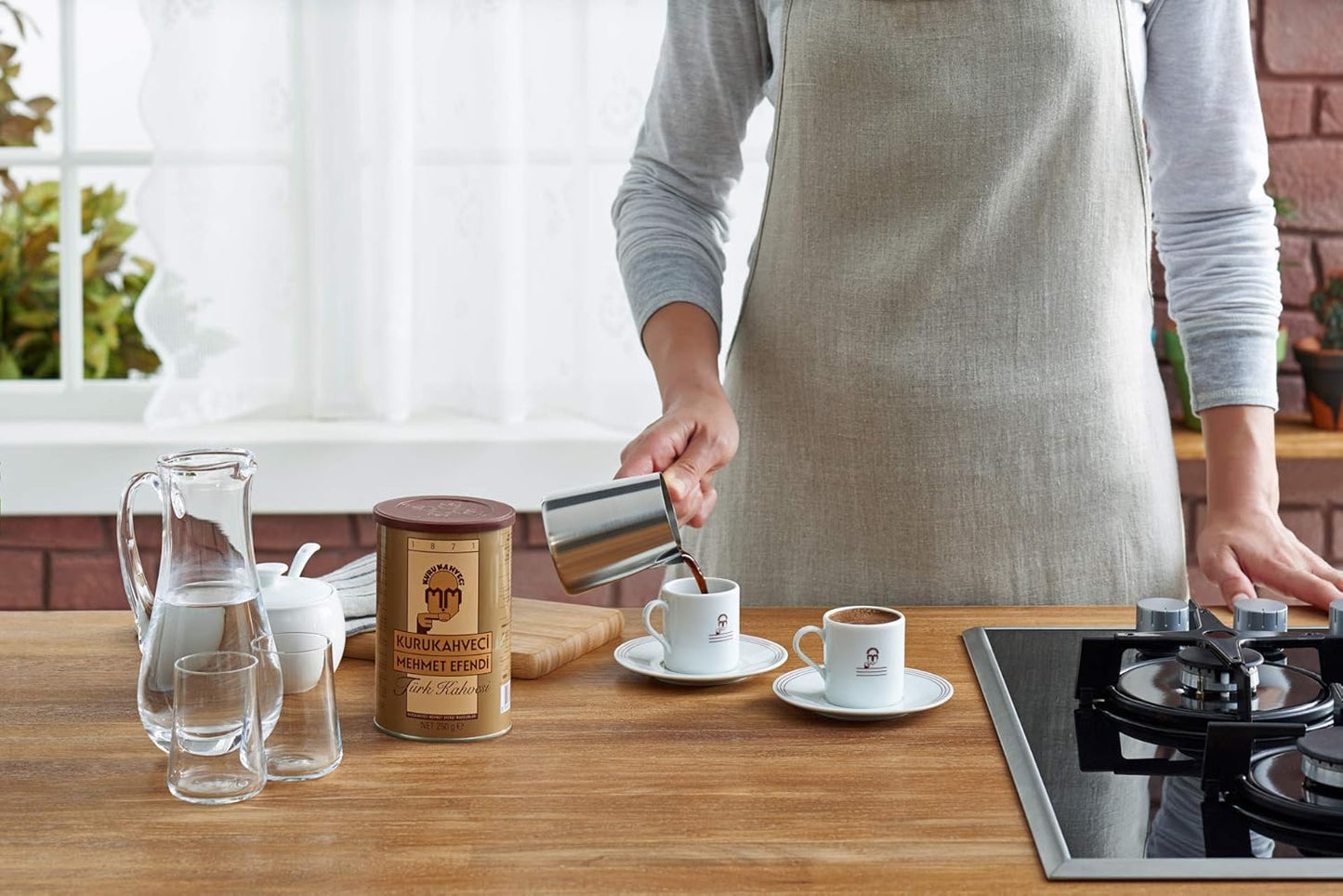 Premium Kurukahveci Mehmet Efendi Turkish Coffee 250g Tin - Authentic Ground Blend