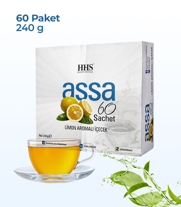 Assa 60 Lemon Flavored Mixed Herbal Tea Sachets for Natural Wellness