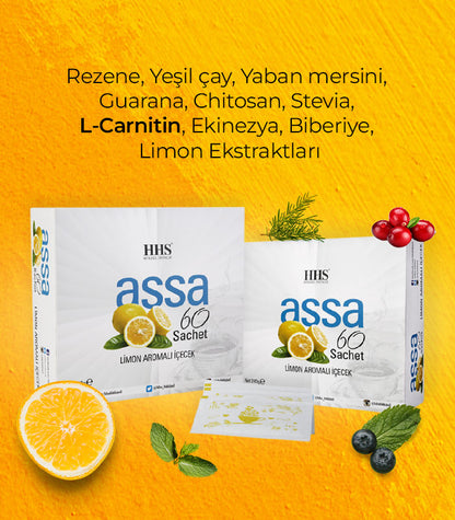 Assa 60 Lemon Flavored Mixed Herbal Tea Sachets for Natural Wellness