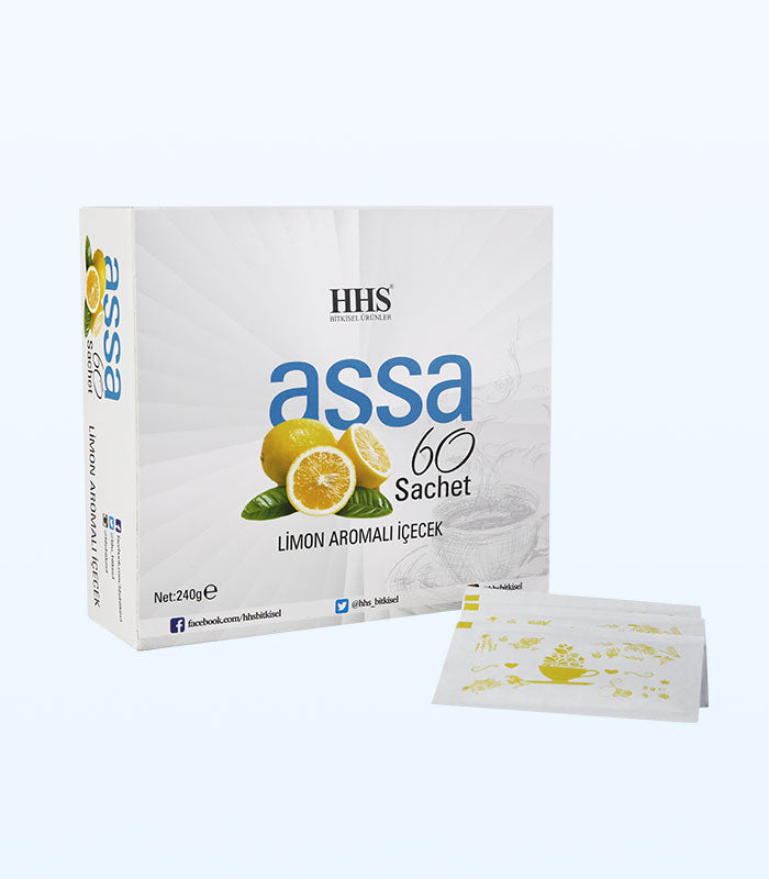 Assa 60 Lemon Flavored Mixed Herbal Tea Sachets for Natural Wellness