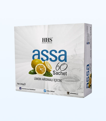 Assa 60 Lemon Flavored Mixed Herbal Tea Sachets for Natural Wellness