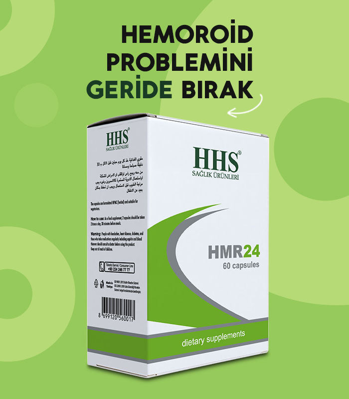 HMR 24 Natural Herbal 60 Capsules for Hemorrhoid, Varicose Vein, Muscle & Rheumatism Relief