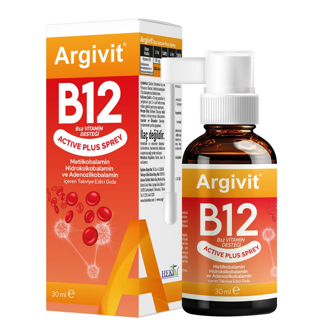 Argivit B12 Active Plus Oral Spray for Energy, Immunity & Nerve Support