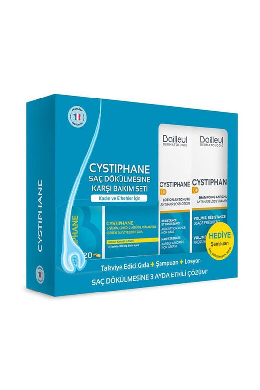 Biorga Cystiphane Advanced Anti-Hair Loss 3-Month Care Set: Tablets, Shampoo & Lotion
