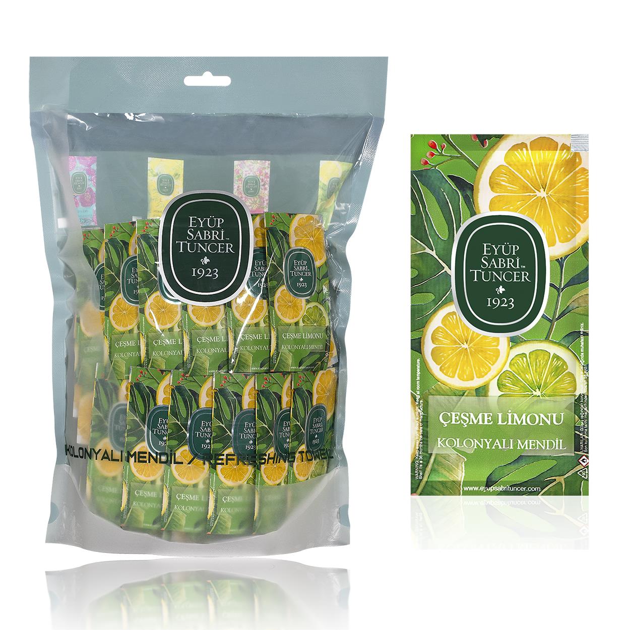 Eyüp Sabri Tuncer Çeşme Lemon Scented Cologne Wipes, 150-Count Small Pack