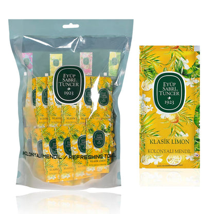 Premium Classic Lemon Scented Cologne Wipes - Refreshing 150-Count Travel Pack