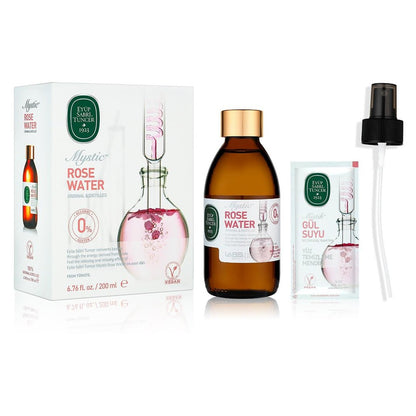 Eyüp Sabri Tuncer Mistik 200ml Natural Isparta Rose Water Glass Bottle Toner