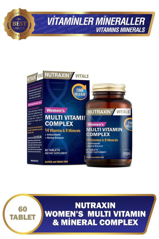 Nutraxin Vitals Women's Multivitamin Complex: 60 Tablets for Energy & Immunity