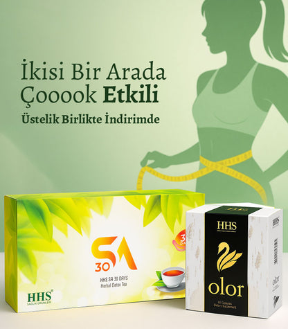 SA30 Herbal Tea & Olor Herbal Diet Capsules Set for Healthy Lifestyle Support