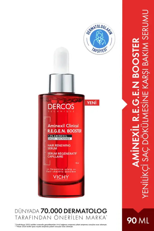 Vichy Dercos Aminexil Clinical R.E.G.E.N. Booster: Hair Strengthening & Volumizing Serum 90ml